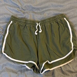 Aeropostale Olive Athletic Shorts with White Trim